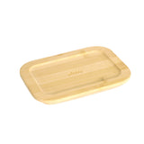 Pebbly Rectangular Glass-Bamboo Container (640ml)