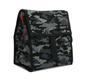 Packit Freezable Charcoal Camo Personal Cooler – Front View  