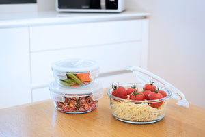 Round glass container set (3pcs)